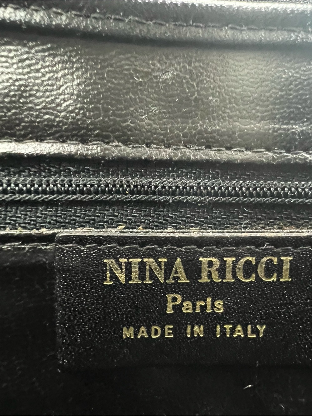 NINA RICCI VINTAGE Black Monogram Canvas Perforated Leather Flap Crossbody Bag - Picture 11 of 12